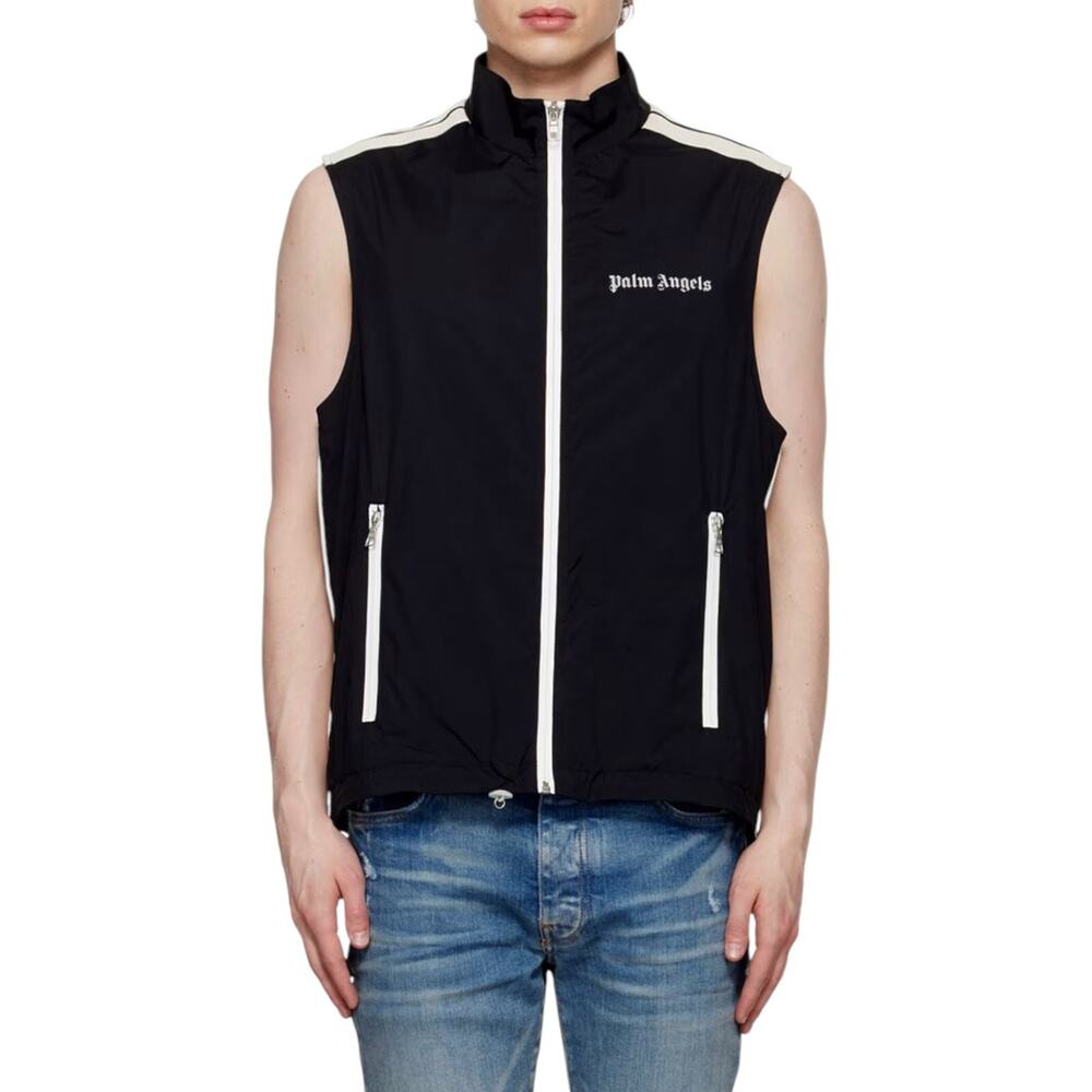 Palm Angels Classic Logo Lightweight Vest in Black size 46 Medium - NWT $930